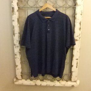 SADDLEBRED MENS BLUE PLAID POLO SHIRT-XXL